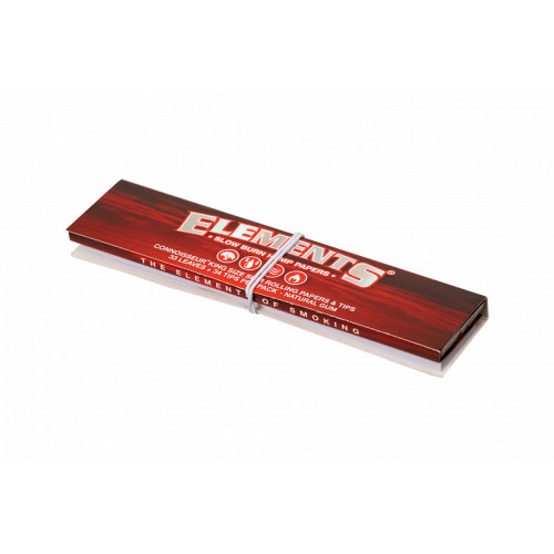 Бумажки Elements Red Connoisseur King Size Slim + Tips
