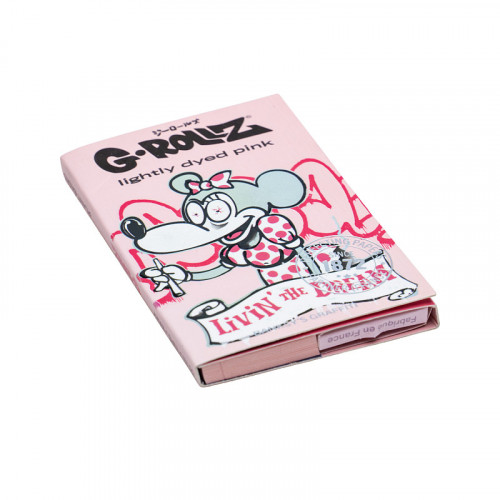 Бумажки G-ROLLZ BANKSY'S GRAFFITI Livin The Dream Pink 1¼ Papers + Tips & Tray
